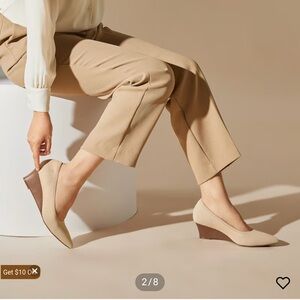 NWOT Vivaia  Beige Wedge Pumps